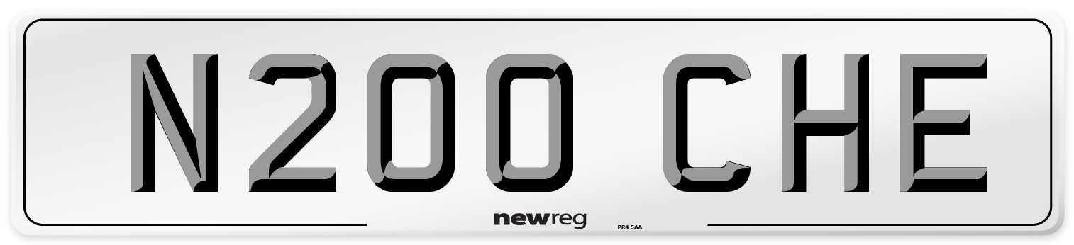 N200 CHE Number Plate from New Reg